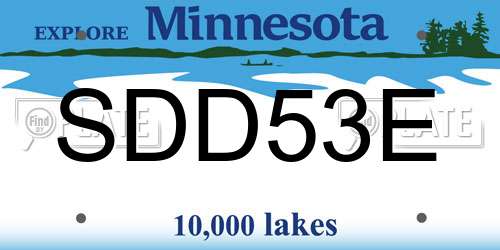SDD53E Minnesota License Plate
