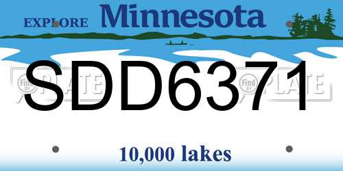 SDD6371 Minnesota License Plate