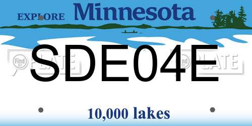 SDE04E Minnesota License Plate