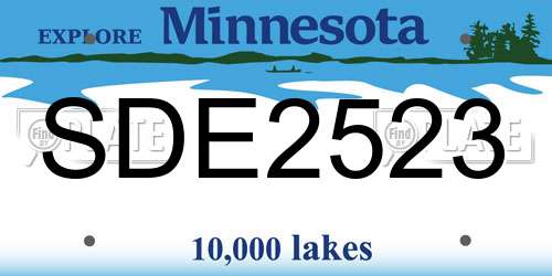 SDE2523 Minnesota License Plate