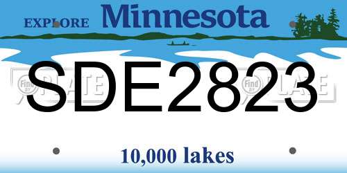 SDE2823 Minnesota License Plate