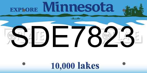 SDE7823 Minnesota License Plate