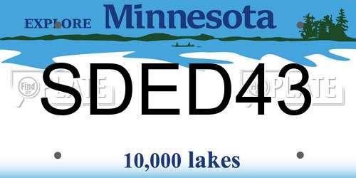 SDED43 Minnesota License Plate