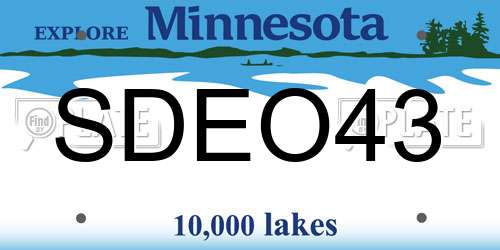 SDEO43 Minnesota License Plate