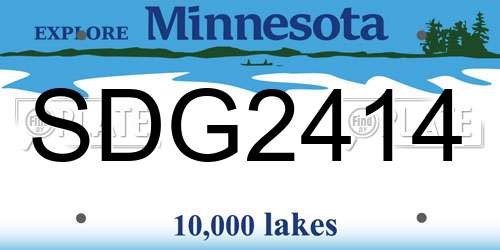 SDG2414 Minnesota License Plate