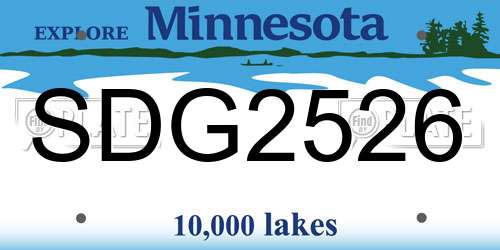 SDG2526 Minnesota License Plate