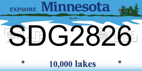 SDG2826 Minnesota License Plate