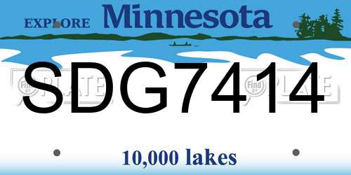 SDG7414 Minnesota License Plate