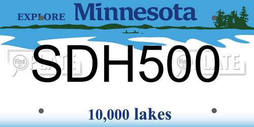 SDH500 Minnesota License Plate