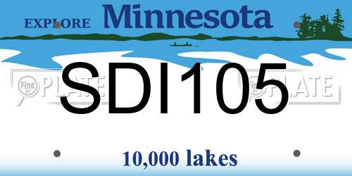 SDI105 Minnesota License Plate