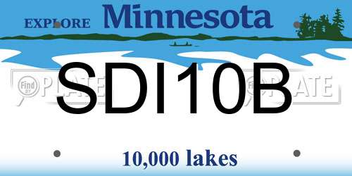 SDI10B Minnesota License Plate