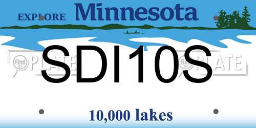 SDI10S Minnesota License Plate
