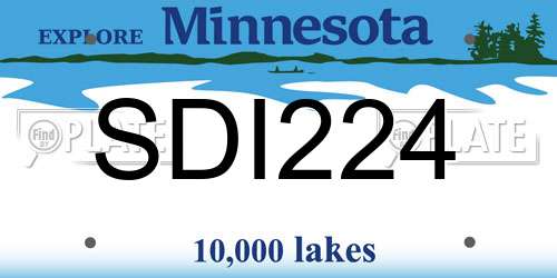 SDI224 Minnesota License Plate