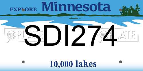 SDI274 Minnesota License Plate