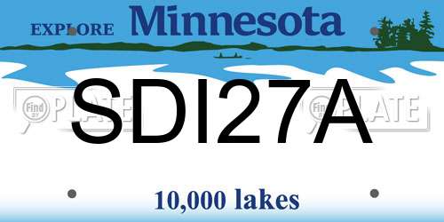 SDI27A Minnesota License Plate