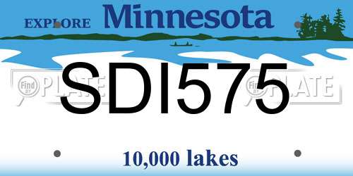 SDI575 Minnesota License Plate