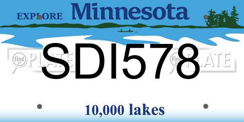 SDI578 Minnesota License Plate