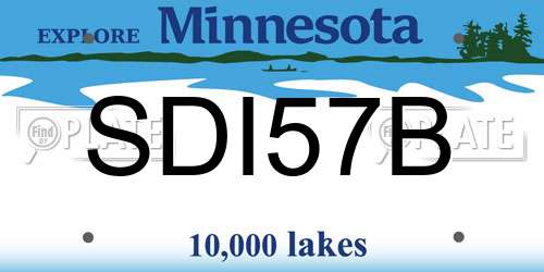 SDI57B Minnesota License Plate