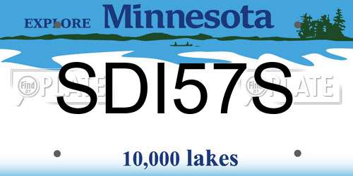 SDI57S Minnesota License Plate
