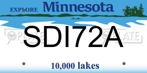 SDI72A Minnesota License Plate