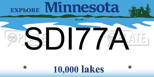 SDI77A Minnesota License Plate