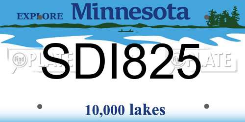 SDI825 Minnesota License Plate