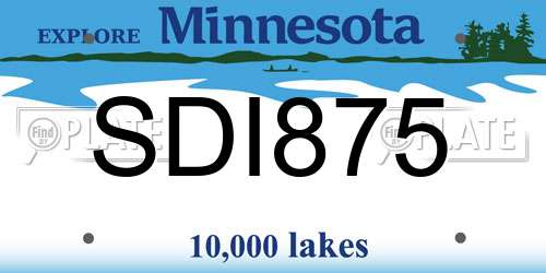 SDI875 Minnesota License Plate
