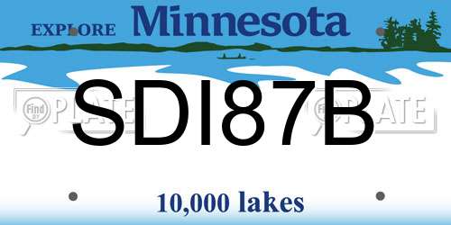 SDI87B Minnesota License Plate