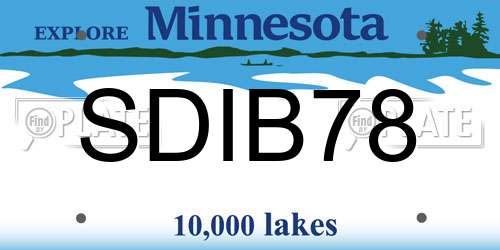 SDIB78 Minnesota License Plate