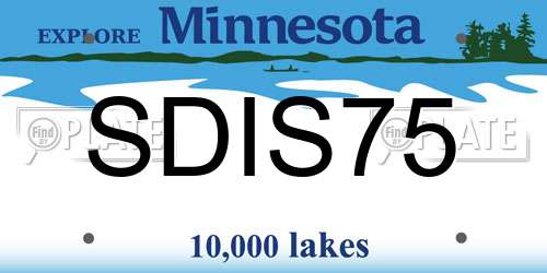 SDIS75 Minnesota License Plate