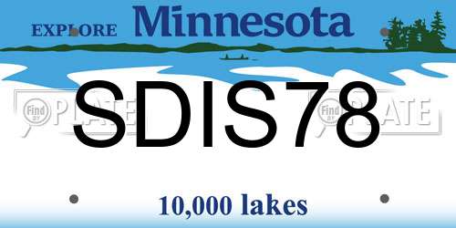SDIS78 Minnesota License Plate