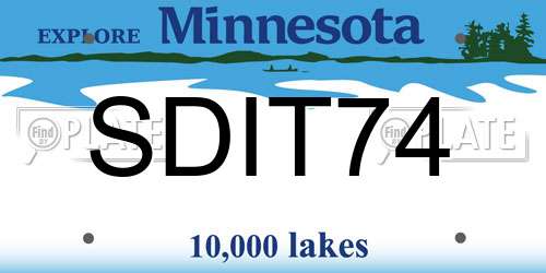 SDIT74 Minnesota License Plate