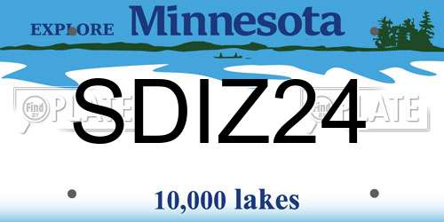 SDIZ24 Minnesota License Plate