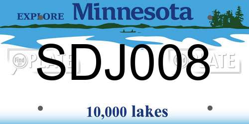 SDJ008 Minnesota License Plate