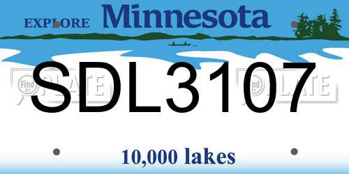 SDL3107 Minnesota License Plate