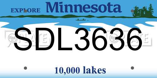 SDL3636 Minnesota License Plate