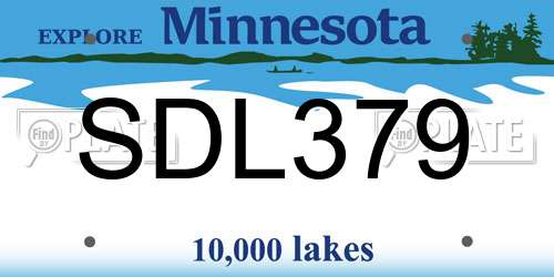 SDL379 Minnesota License Plate