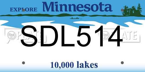 SDL514 Minnesota License Plate
