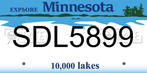 SDL5899 Minnesota License Plate
