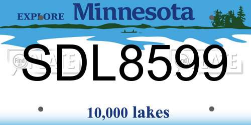 SDL8599 Minnesota License Plate
