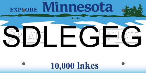 SDLEGEG Minnesota License Plate