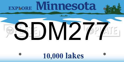 SDM277 Minnesota License Plate