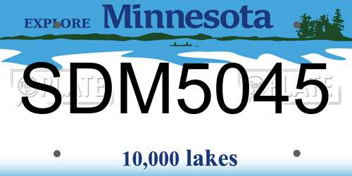 SDM5045 Minnesota License Plate