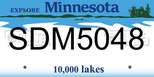 SDM5048 Minnesota License Plate