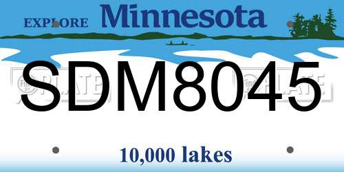 SDM8045 Minnesota License Plate