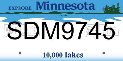 SDM9745 Minnesota License Plate