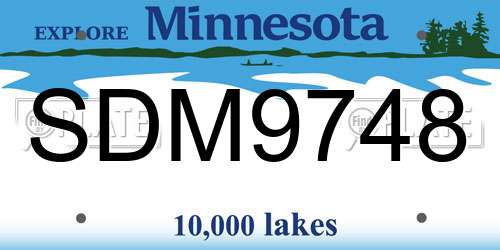 SDM9748 Minnesota License Plate