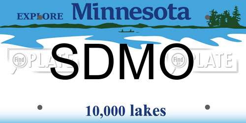 SDMO Minnesota License Plate