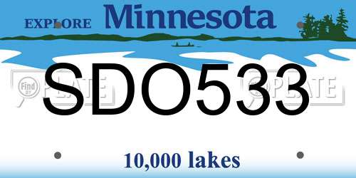 SDO533 Minnesota License Plate