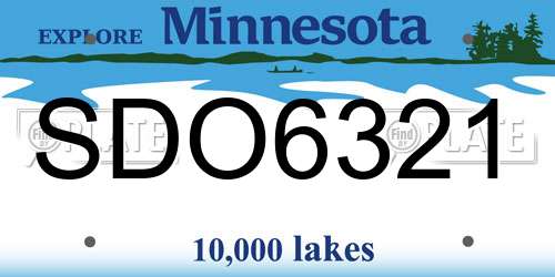 SDO6321 Minnesota License Plate